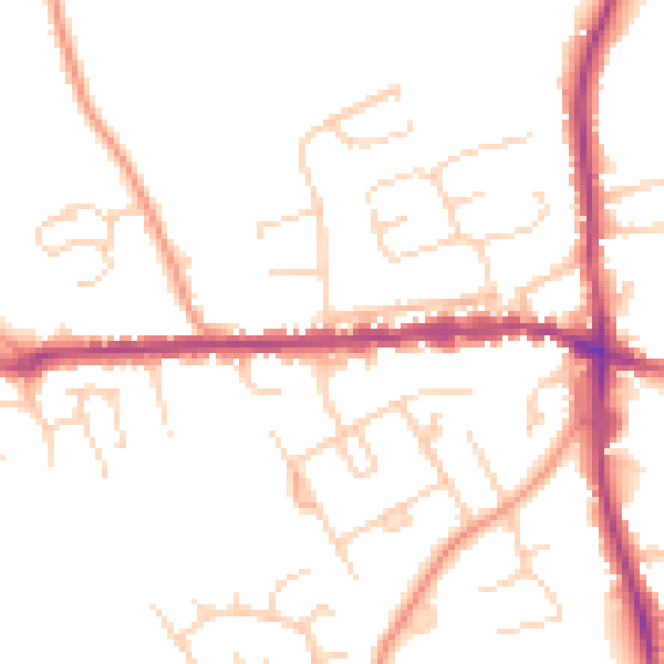 Daytime road noise heatmap for IP25 6AH