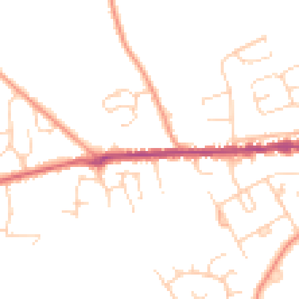 Daytime road noise heatmap for IP25 6AL