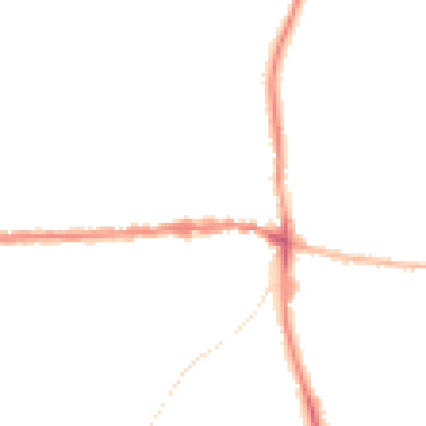 Night-time road noise heatmap for IP25 6AQ