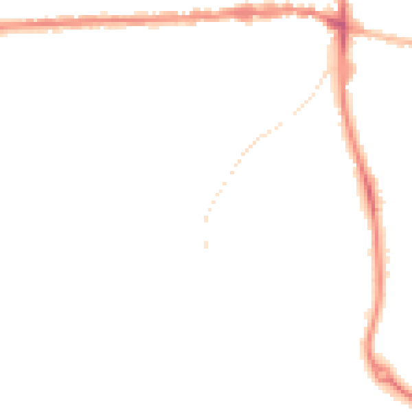 Night-time road noise heatmap for IP25 6AZ