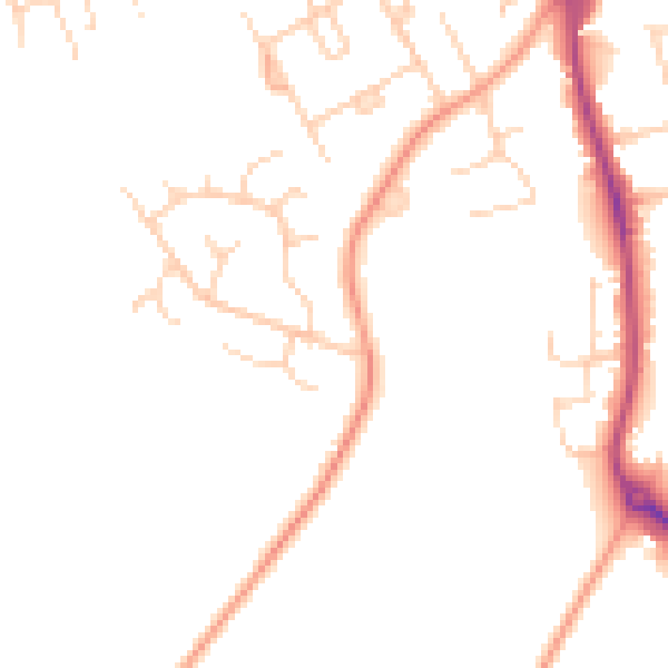 Daytime road noise heatmap for IP25 6BH