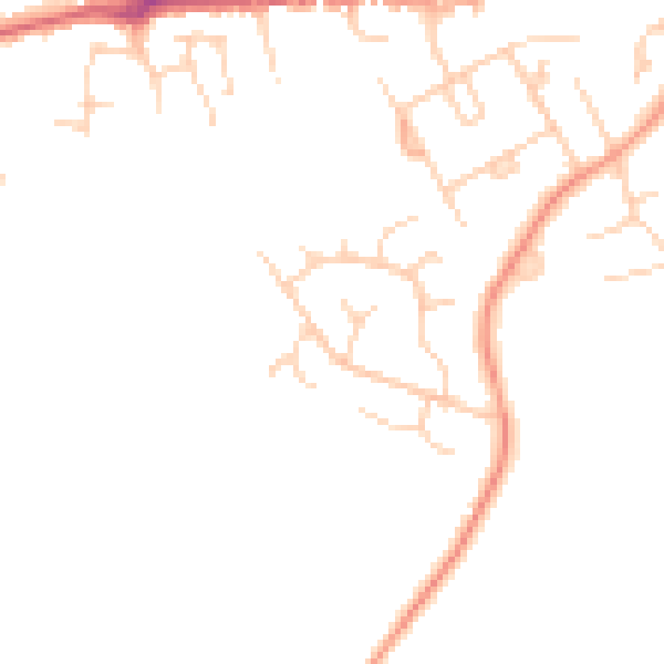 Daytime road noise heatmap for IP25 6BJ