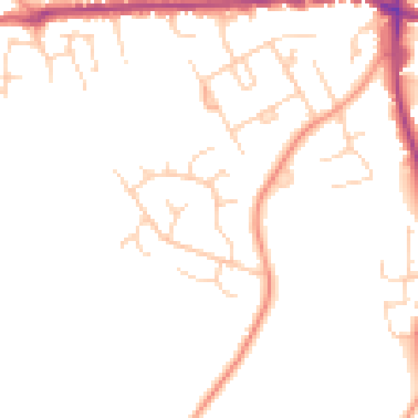 Daytime road noise heatmap for IP25 6BL