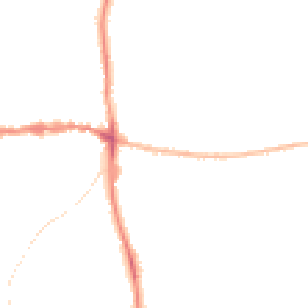Night-time road noise heatmap for IP25 6DB