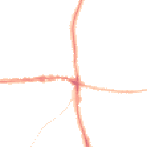 Night-time road noise heatmap for IP25 6DE