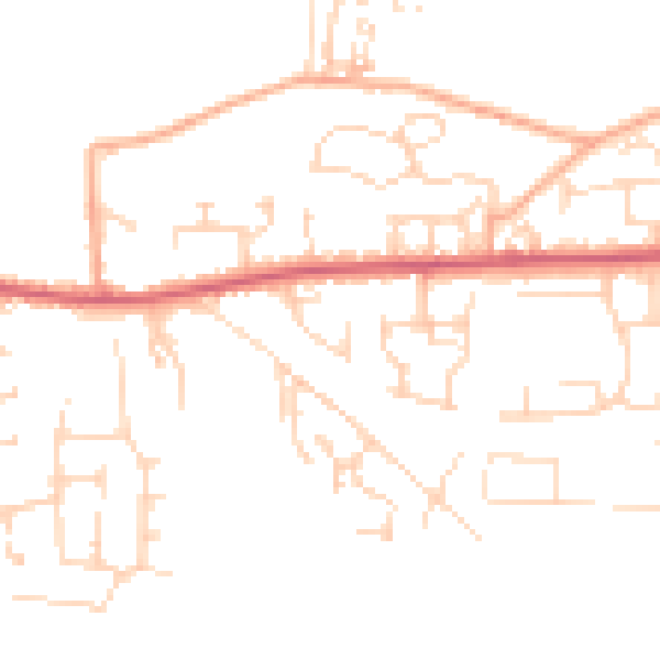 Daytime road noise heatmap for IP25 6DP