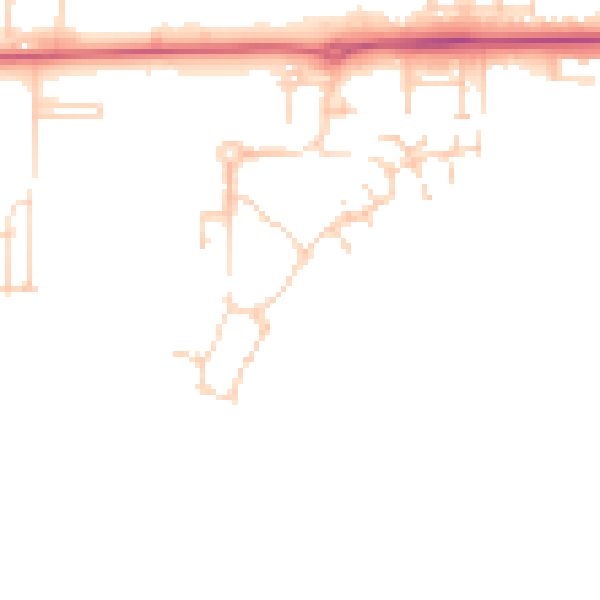Daytime road noise heatmap for IP25 6FQ