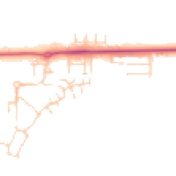 Daytime road noise heatmap for IP25 6FZ