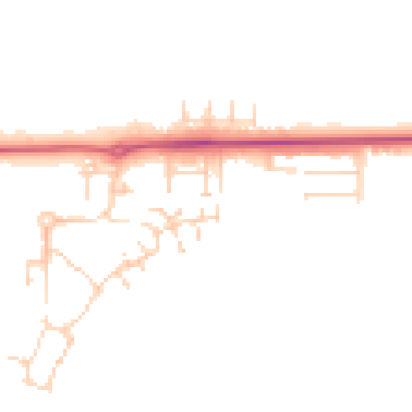 Daytime road noise heatmap for IP25 6GF