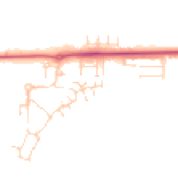 Daytime road noise heatmap for IP25 6GG