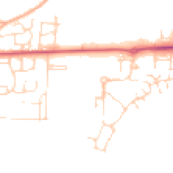 Daytime road noise heatmap for IP25 6GS