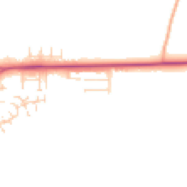 Daytime road noise heatmap for IP25 6JS