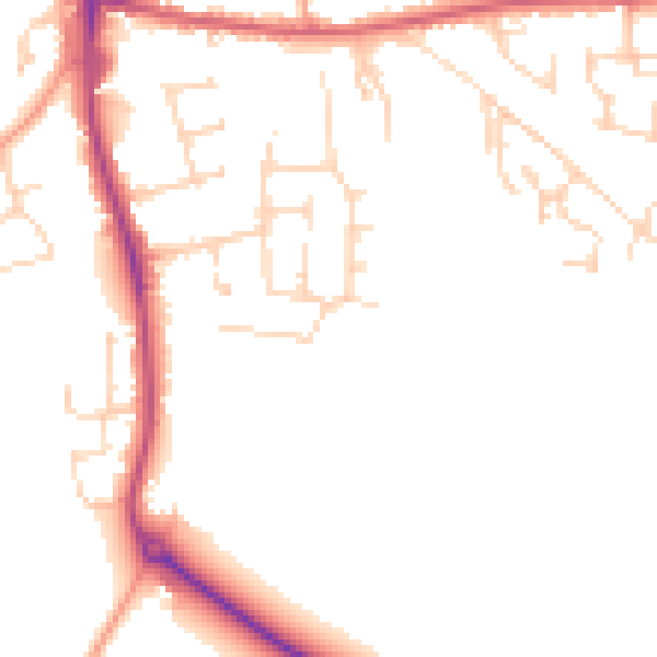 Daytime road noise heatmap for IP25 6PJ