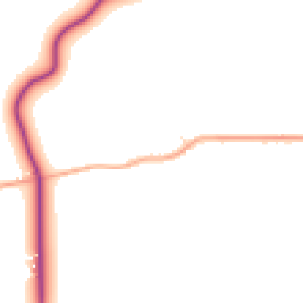Daytime road noise heatmap for IP25 6RT