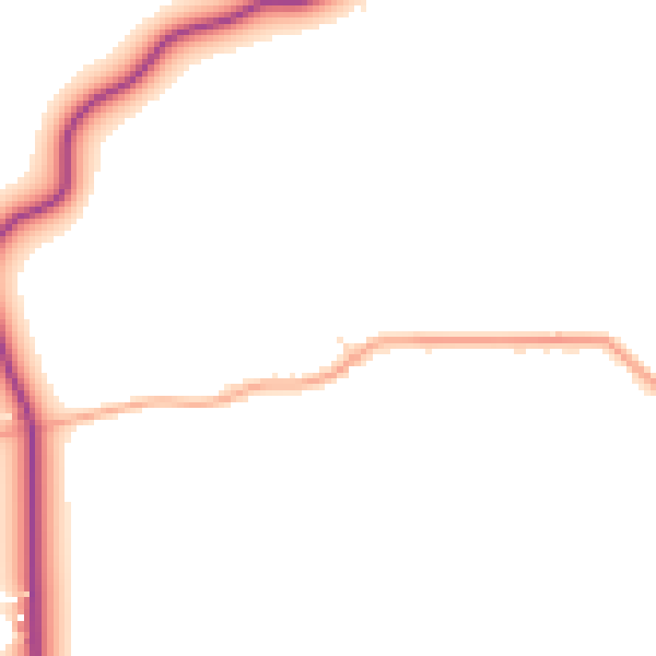 Daytime road noise heatmap for IP25 6RU