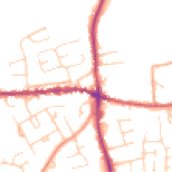 Daytime road noise heatmap for IP25 6XR