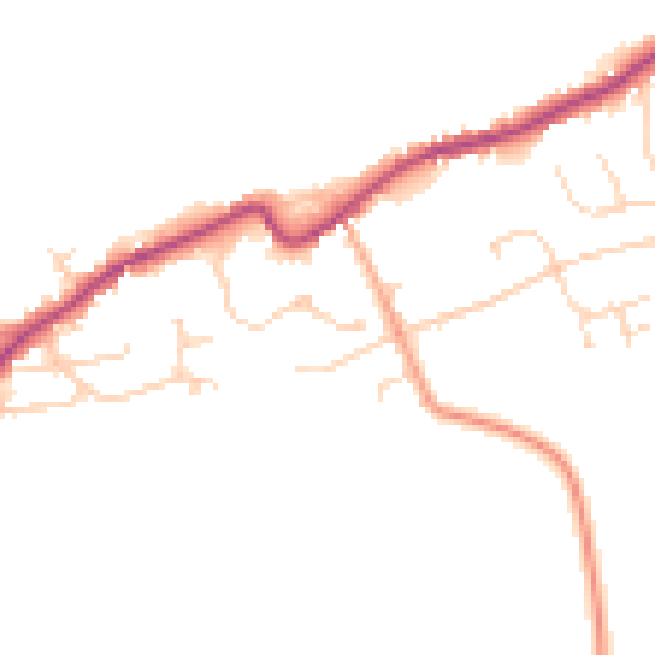 Daytime road noise heatmap for IP25 7FE