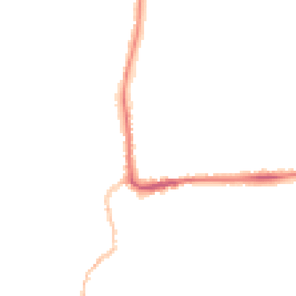 Night-time road noise heatmap for IP28 7AU