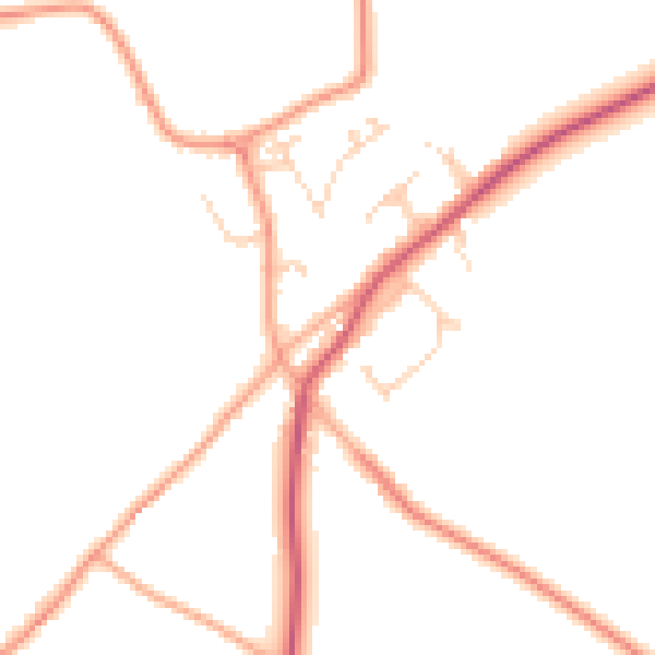 Daytime road noise heatmap for IP31 1BT