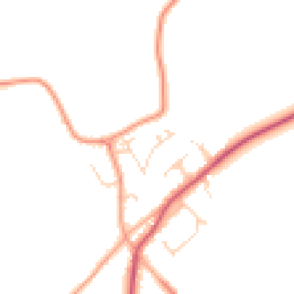 Daytime road noise heatmap for IP31 1BZ