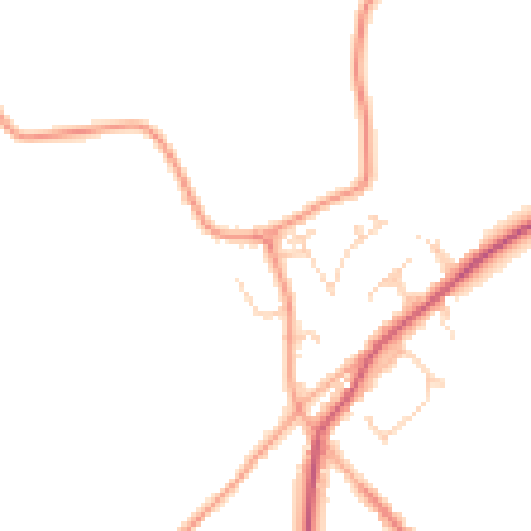 Daytime road noise heatmap for IP31 1DB
