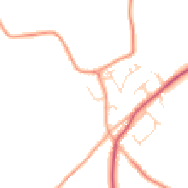 Daytime road noise heatmap for IP31 1DE