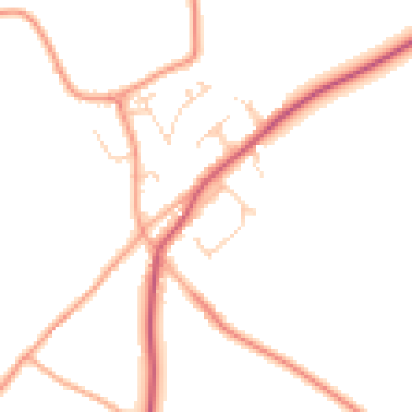 Daytime road noise heatmap for IP31 1DT