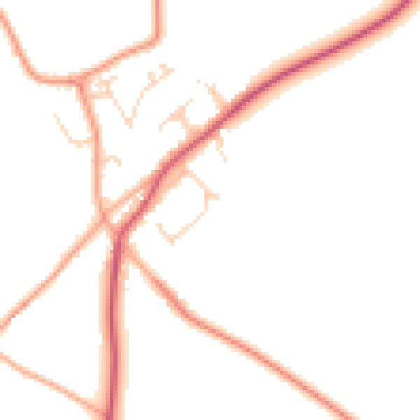 Daytime road noise heatmap for IP31 1DX
