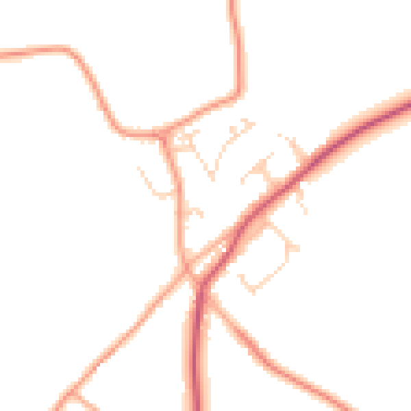Daytime road noise heatmap for IP31 1EQ