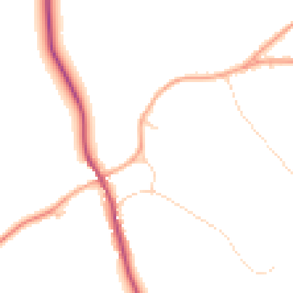 Daytime road noise heatmap for IP31 1RQ