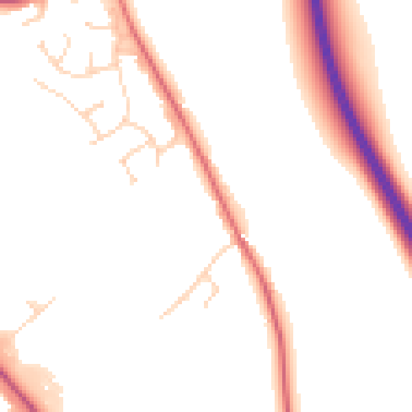 Daytime road noise heatmap for IP31 1SP