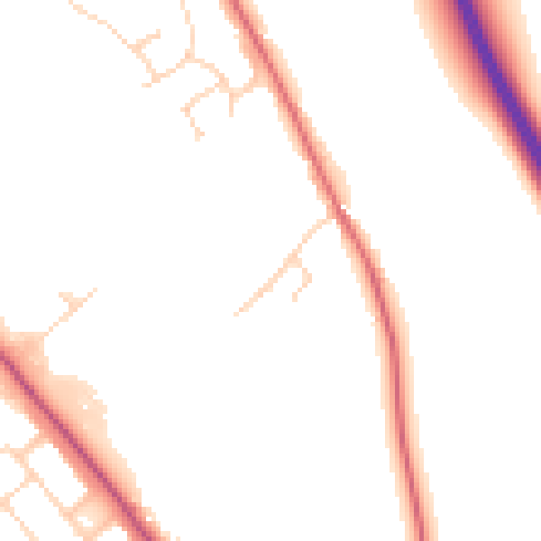 Daytime road noise heatmap for IP31 1SS