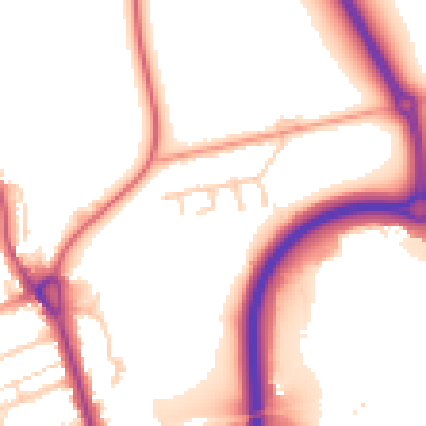 Daytime road noise heatmap for IP31 1TE