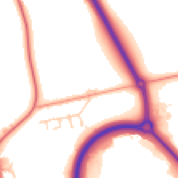 Daytime road noise heatmap for IP31 1TH