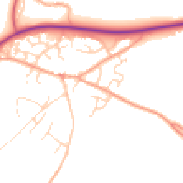Daytime road noise heatmap for IP31 2AG