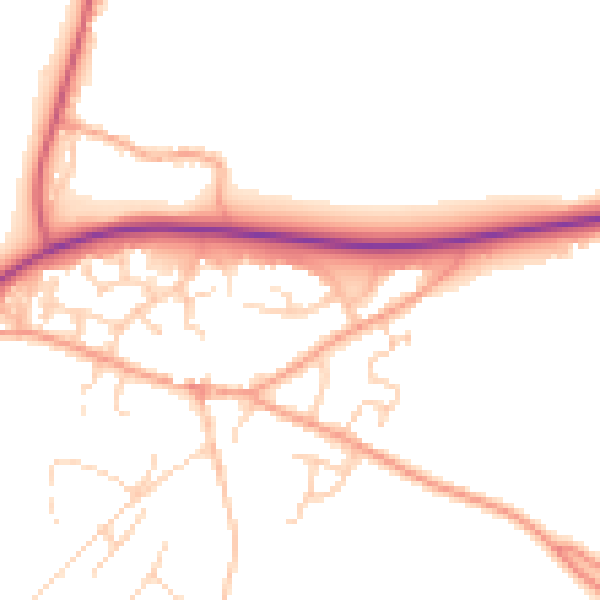 Daytime road noise heatmap for IP31 2BJ