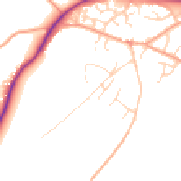 Daytime road noise heatmap for IP31 2DF