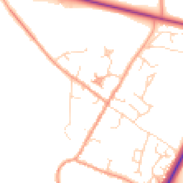 Daytime road noise heatmap for IP31 2EU