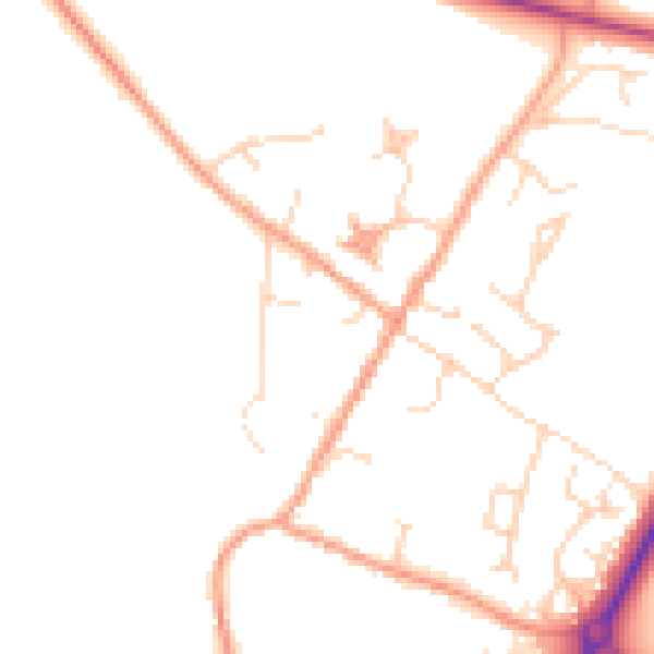 Daytime road noise heatmap for IP31 2EW