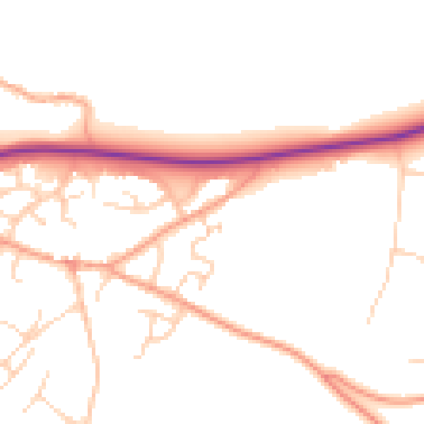 Daytime road noise heatmap for IP31 2FA