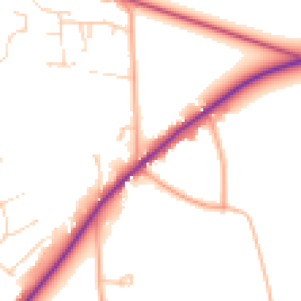 Daytime road noise heatmap for IP31 2FP