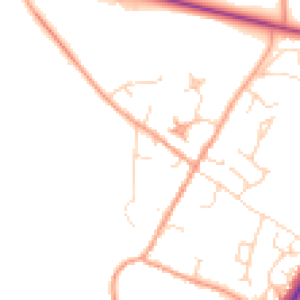 Daytime road noise heatmap for IP31 2HF