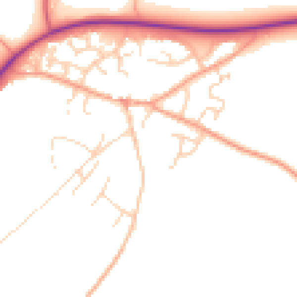 Daytime road noise heatmap for IP31 2HU