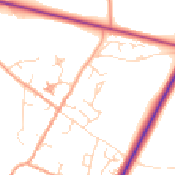 Daytime road noise heatmap for IP31 2HW