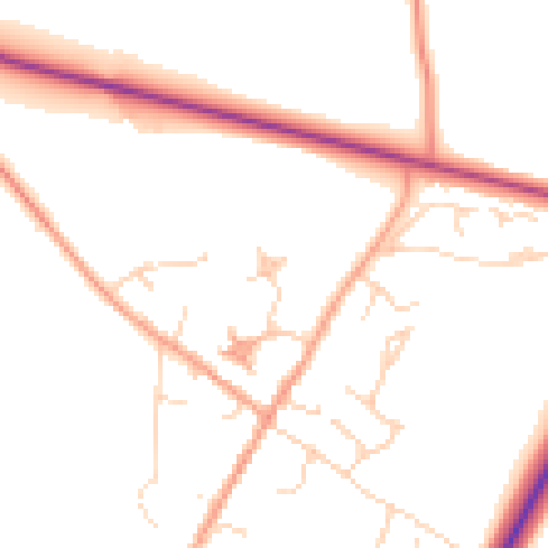 Daytime road noise heatmap for IP31 2JQ