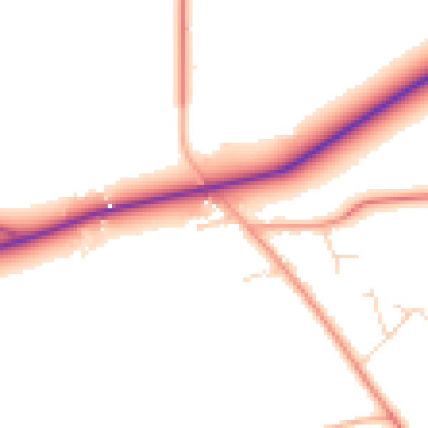Daytime road noise heatmap for IP31 2PB