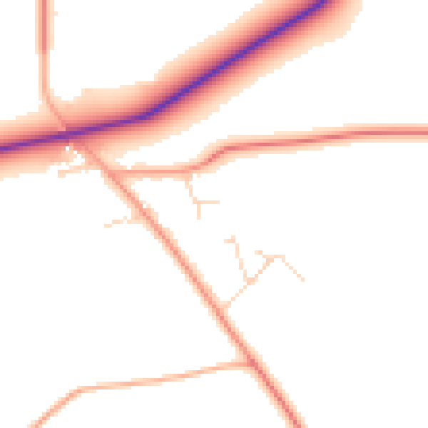 Daytime road noise heatmap for IP31 2PE