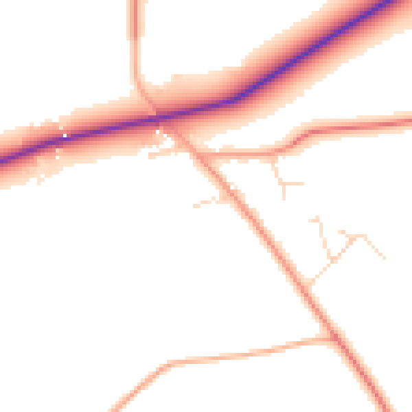 Daytime road noise heatmap for IP31 2PN
