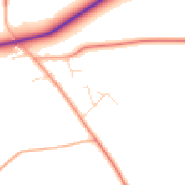 Daytime road noise heatmap for IP31 2PP