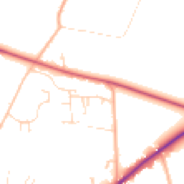 Daytime road noise heatmap for IP31 2RL